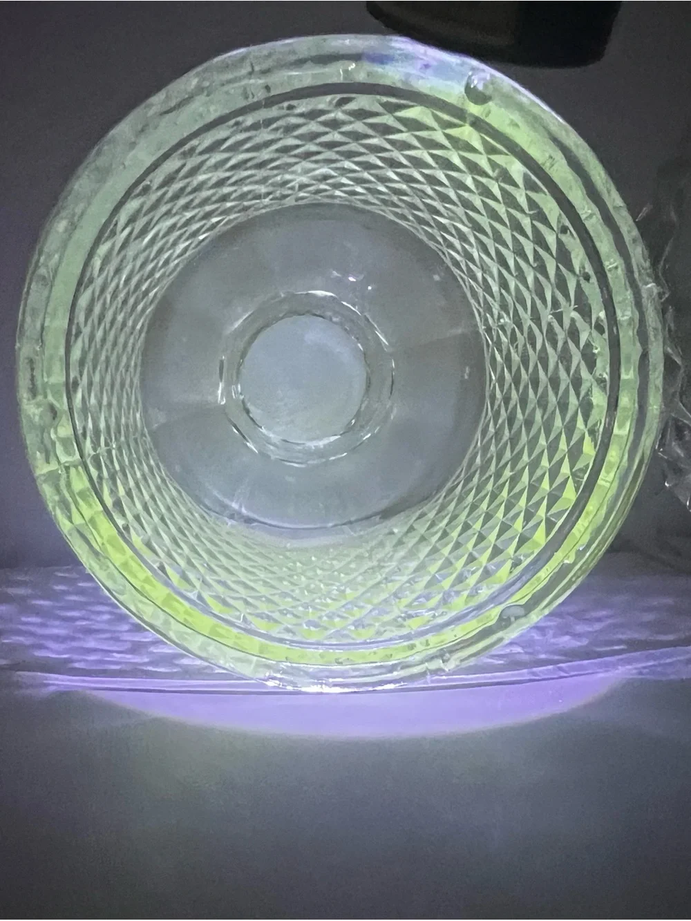 VTG- Viking Diamond Point Glimmer Fairy lamp-Clear UV Reactive-RARE- SEE PHOTOS